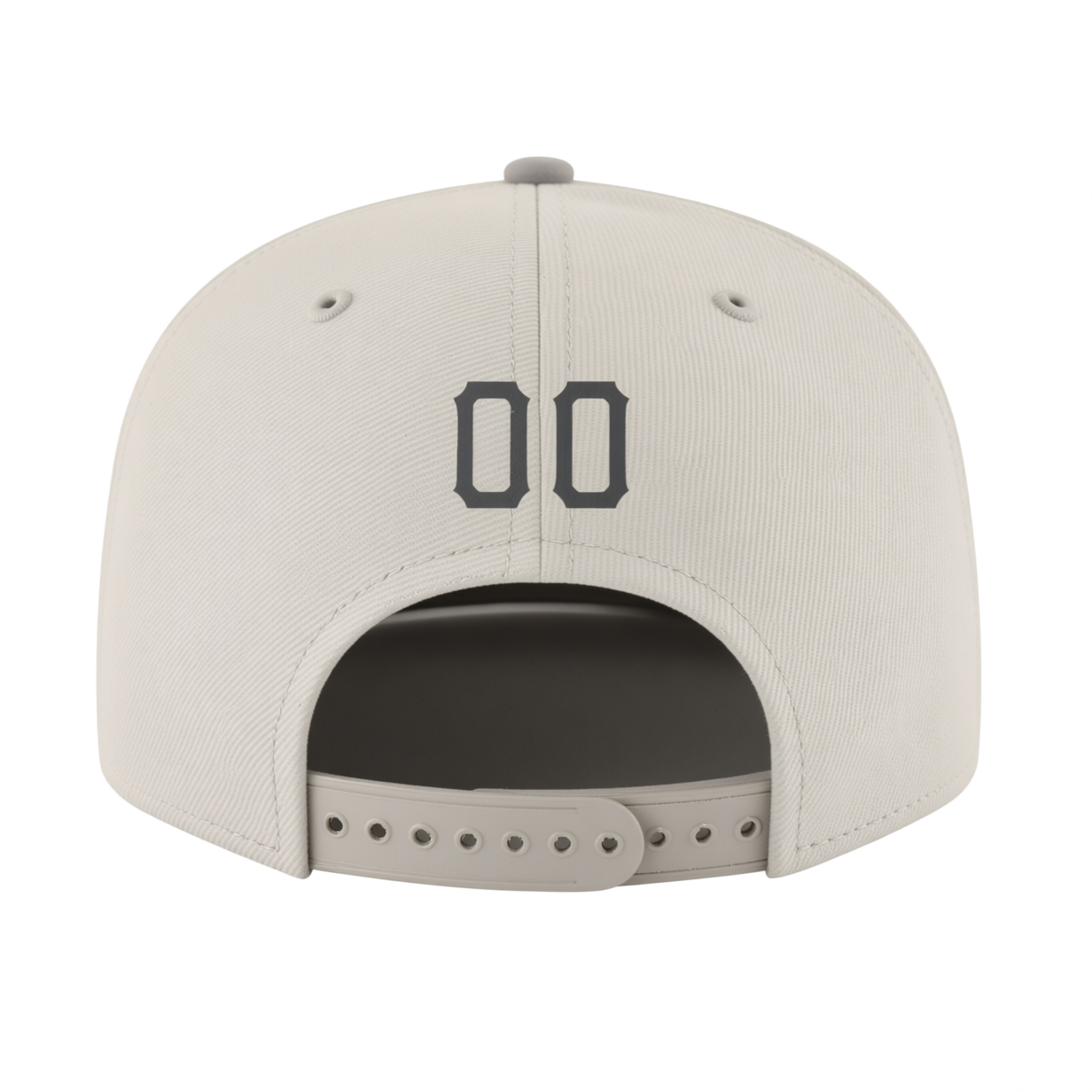 Custom Cream & White/Grey Stitched Adjustable Snapback Hat