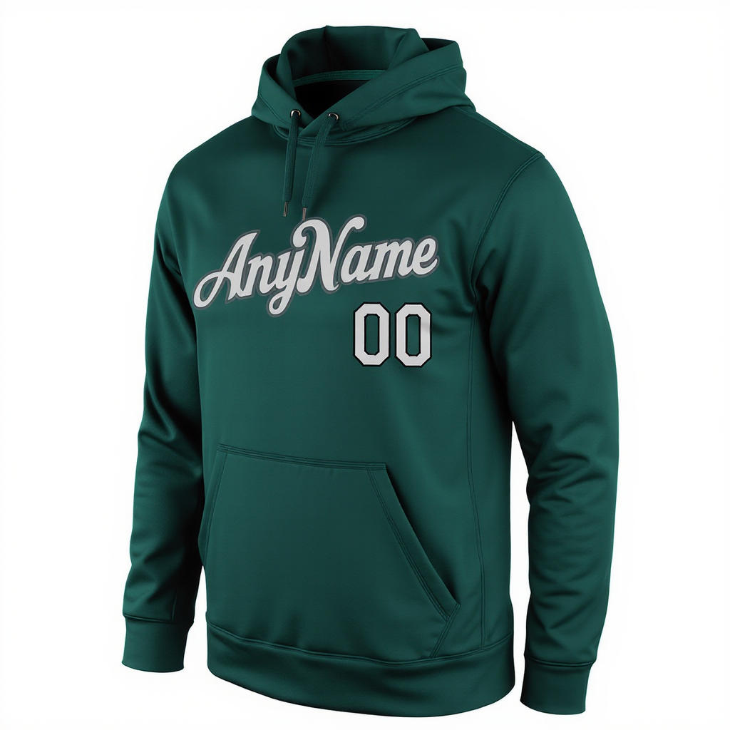 Custom Midnight Green & Grey/Black Pullover Sports Sweatshirt Hoodie