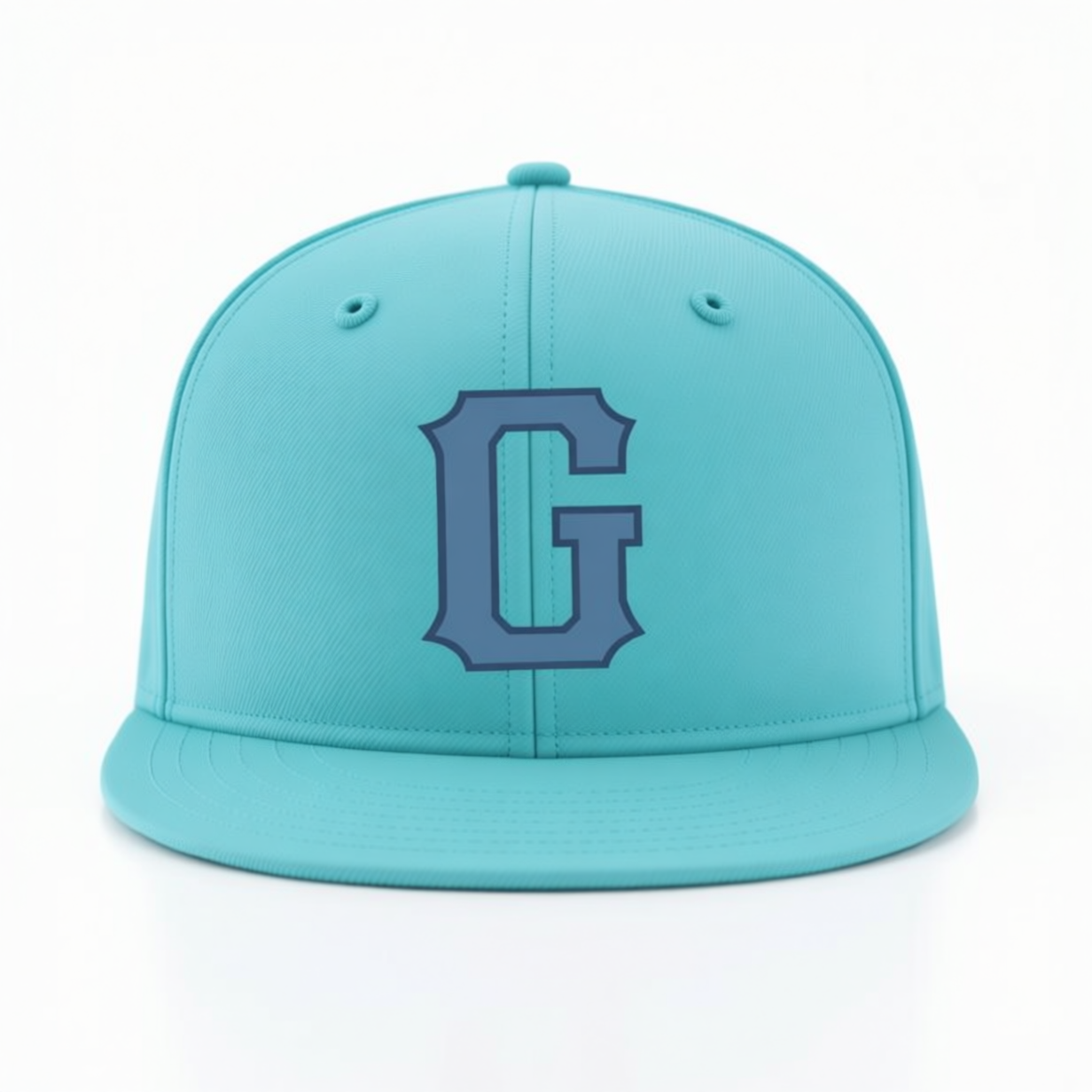 Custom Aqua & Blue/Navy Stitched Adjustable Snapback Hat