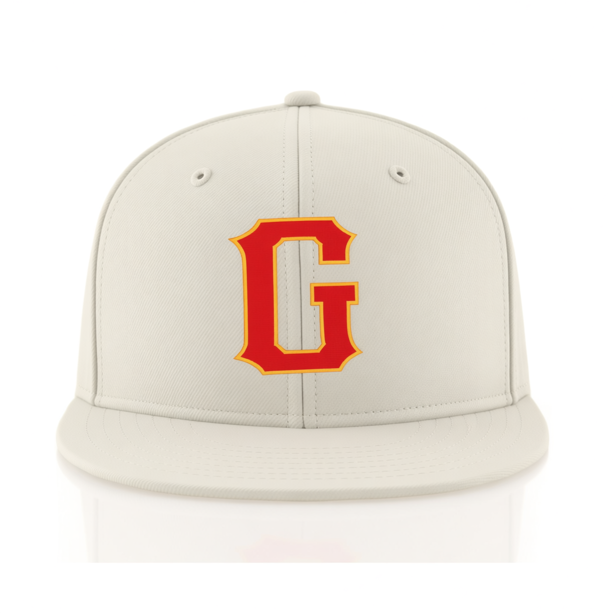 Custom Cream & Red/Yellow Stitched Adjustable Snapback Hat