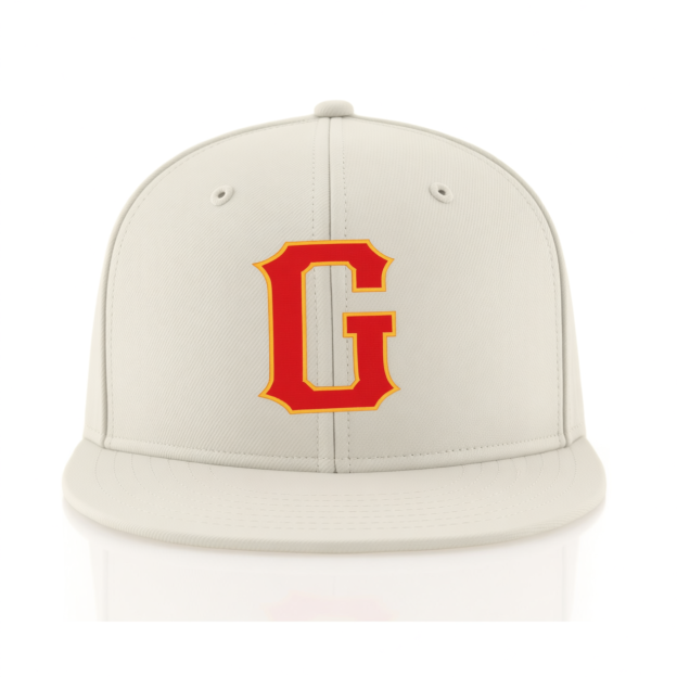 Custom Cream & Red/Yellow Stitched Adjustable Snapback Hat