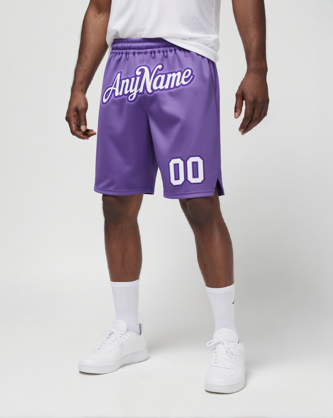 Custom Purple & White Shorts
