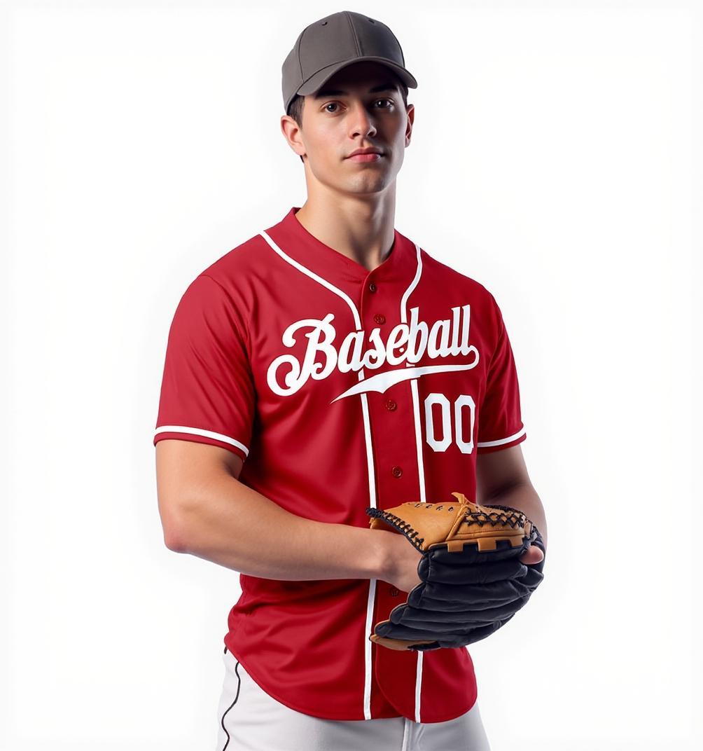 Custom Red & White Baseball Jersey