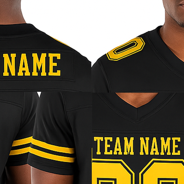Custom Black & Gold Football Jersey