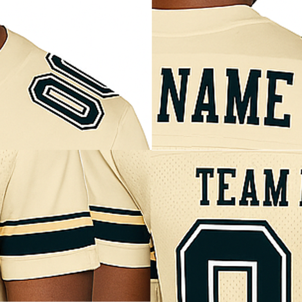 Custom Cream & Navy/White Football Jersey