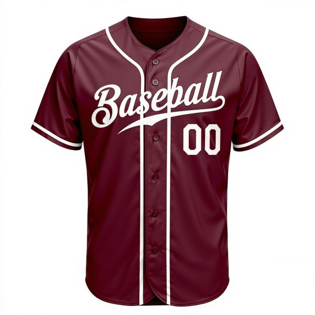 Custom Burgundy & White Baseball Jersey