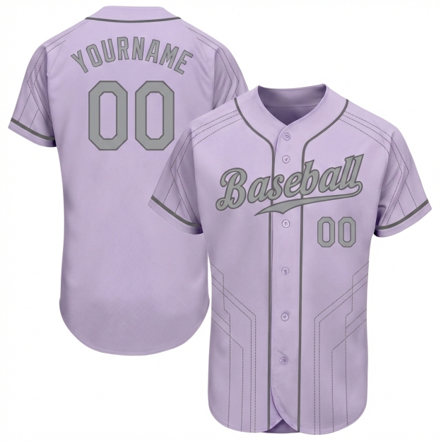 Custom Purple & Grey Pattern Baseball Jersey