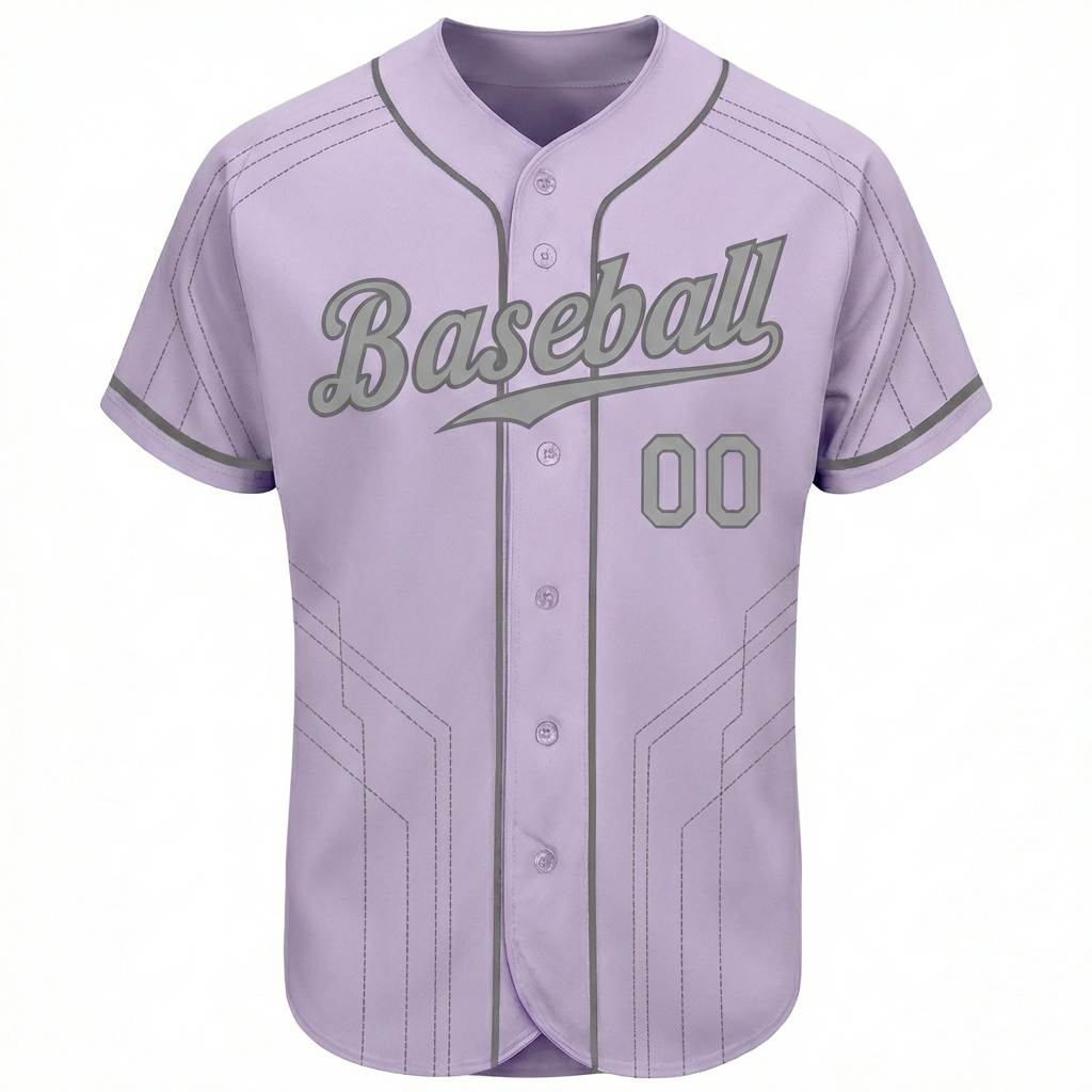 Custom Purple & Grey Pattern Baseball Jersey