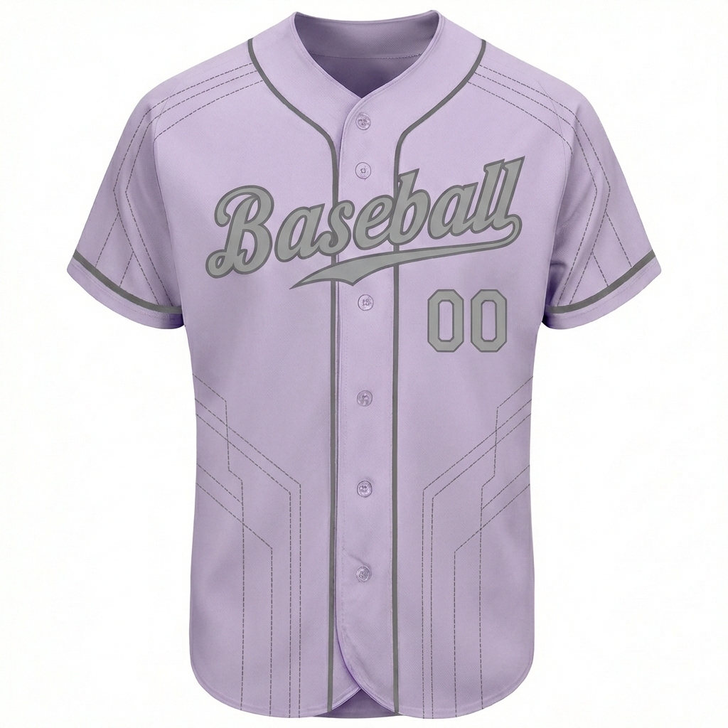 Custom Purple & Grey Pattern Baseball Jersey