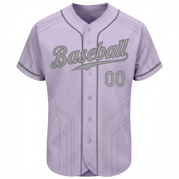 Custom Purple & Grey Pattern Baseball Jersey