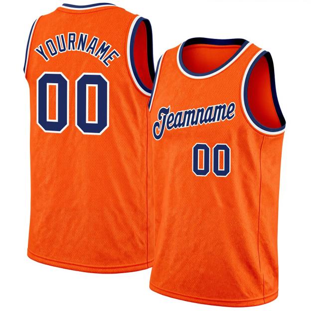 Custom Orange & Navy/White Basketball City Edition Jersey