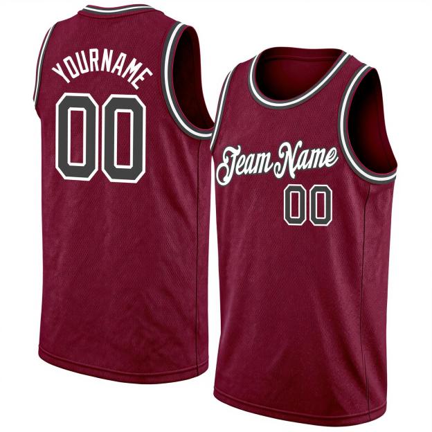 Custom Burgundy & White/Navy Basketball City Edition Jersey