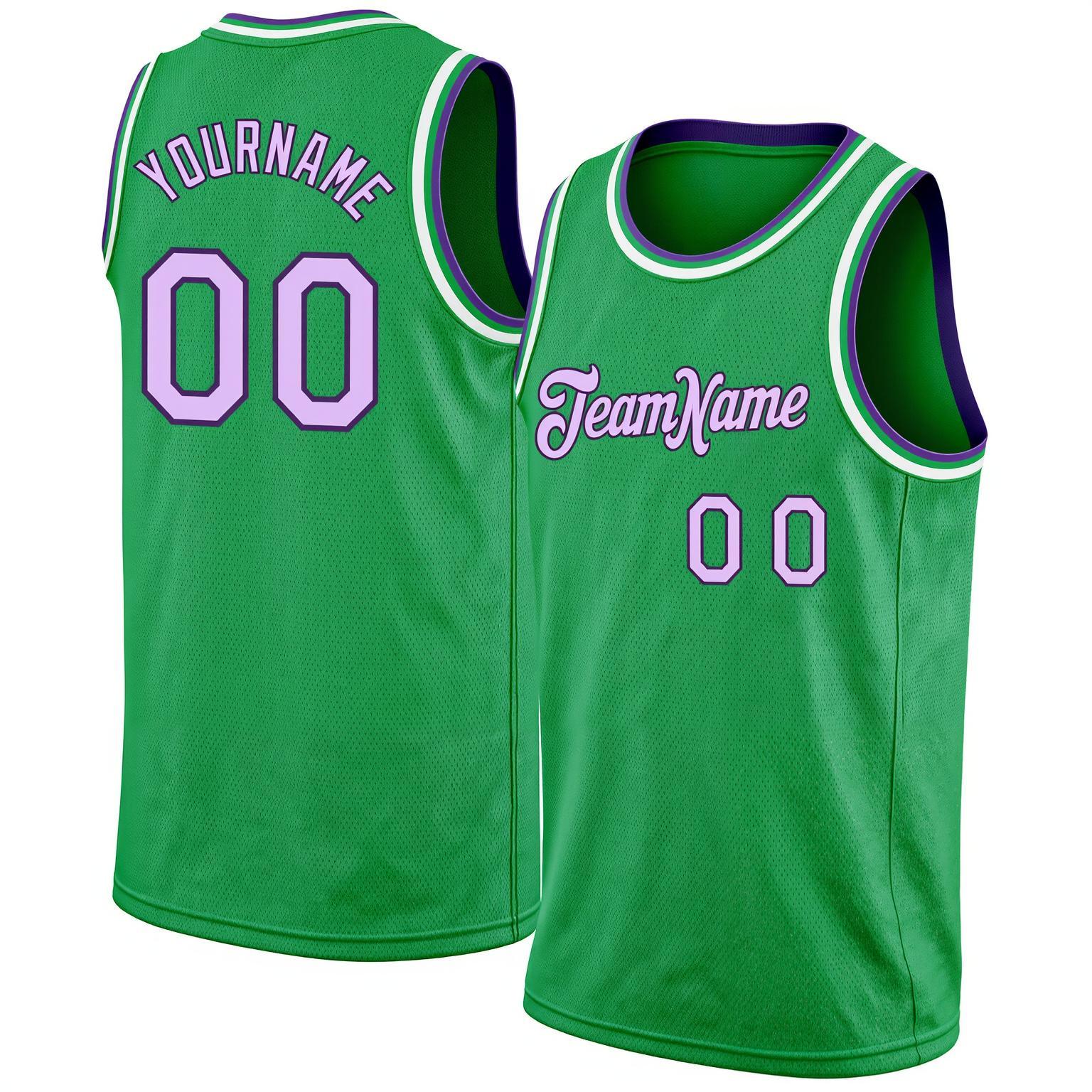 Custom Kelly Green & Purple Basketball City Edition Jersey