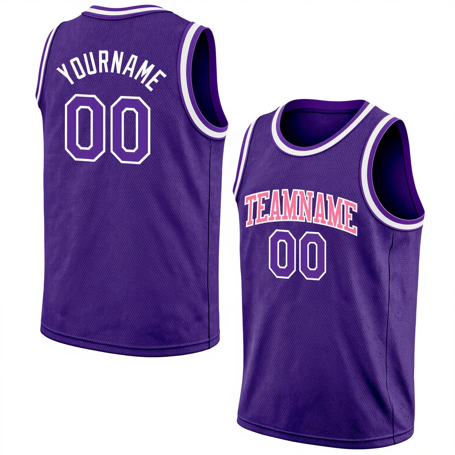 Custom Purple & Pink/White Basketball City Edition Jersey