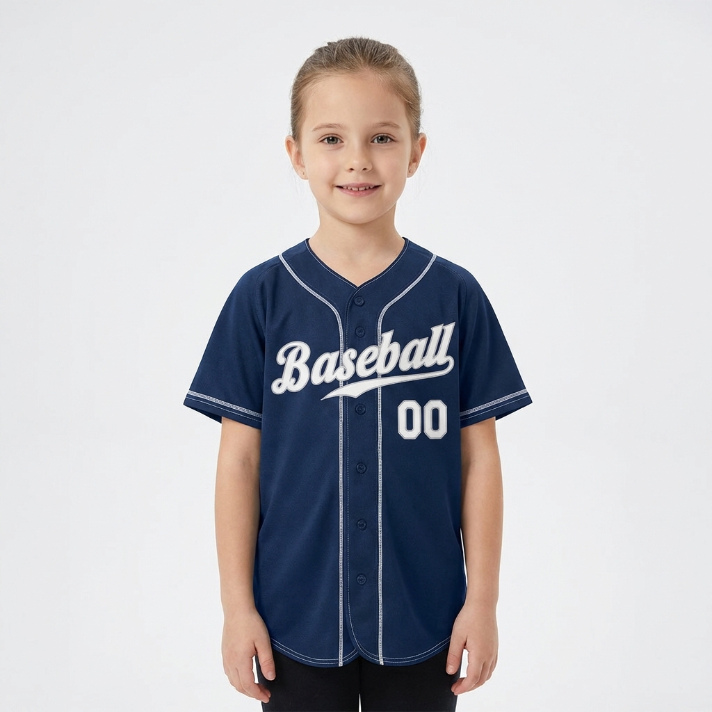 Custom Navy & White Baseball Jersey