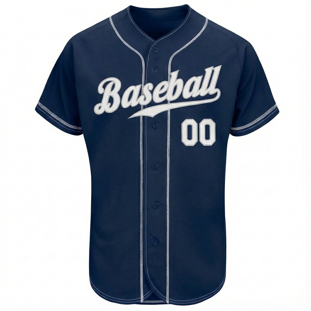 Custom Navy & White Baseball Jersey
