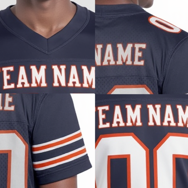 Custom Black & White/Orange Football Jersey