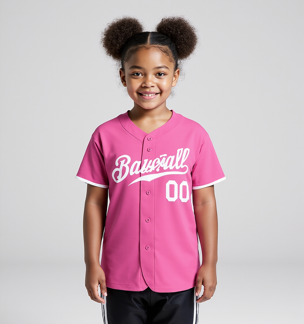 Custom Pink & White Baseball Jersey