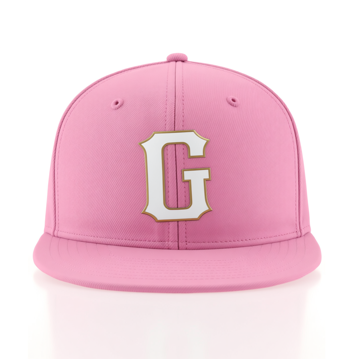 Custom Pink & White/Gold Stitched Adjustable Snapback Hat