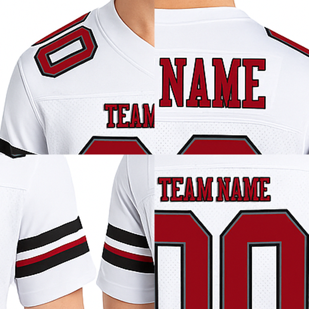 Custom White & Red/Black Football Jersey