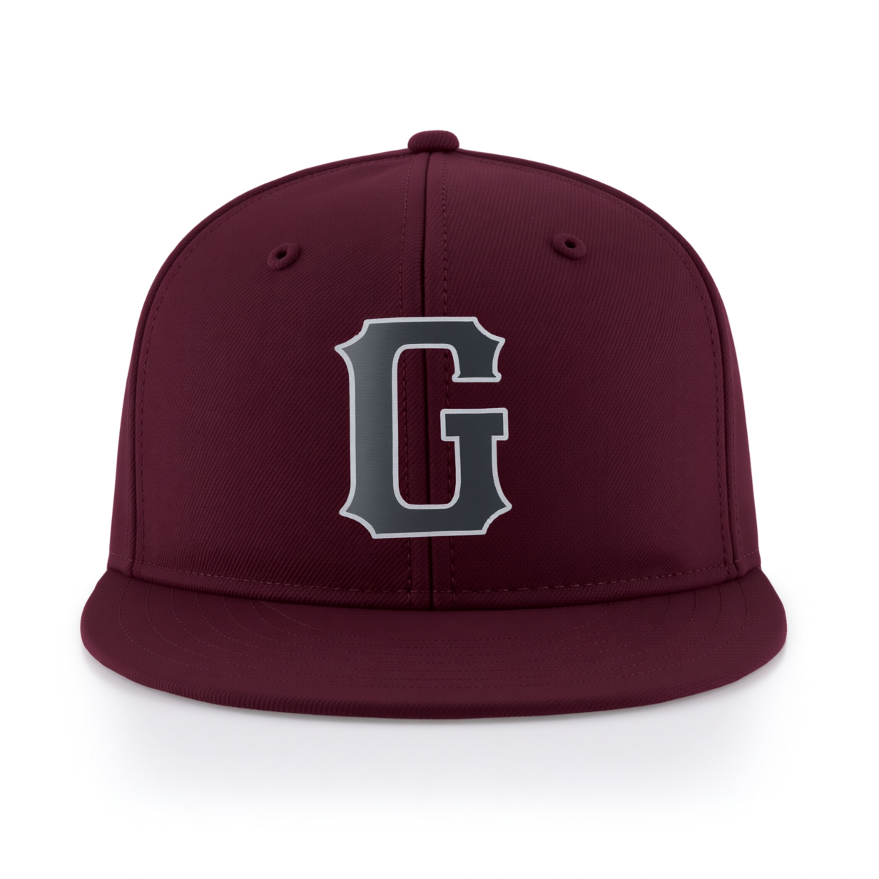 Custom Burgundy & Grey/White Stitched Adjustable Snapback Hat