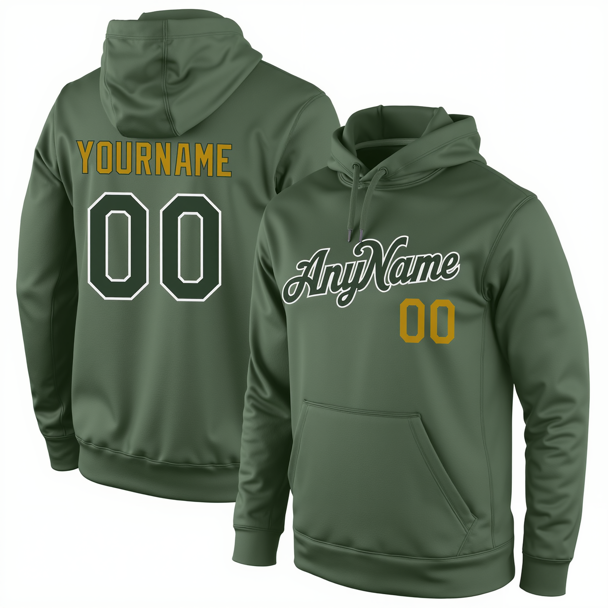 Custom Midnight Green & Yellow/White Pullover Sports Sweatshirt Hoodie