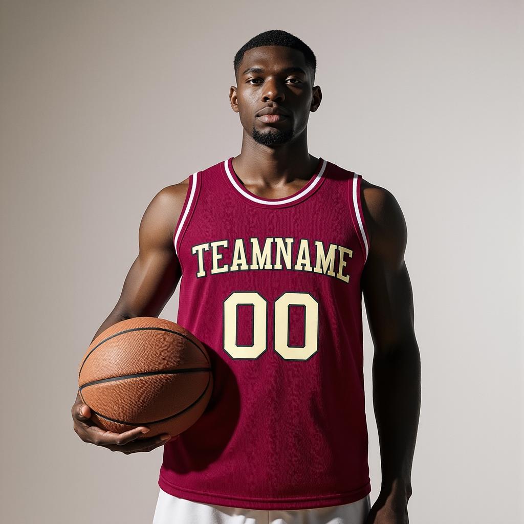 Custom Burgundy & Pink Basketball City Edition Jersey