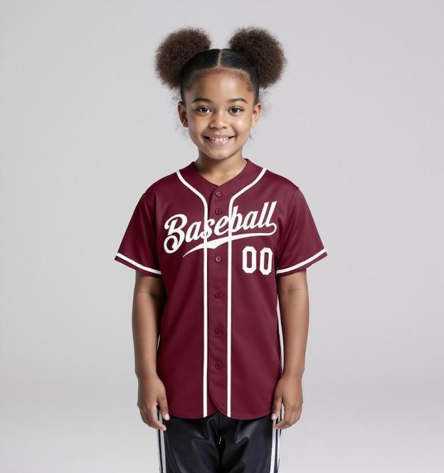 Custom Burgundy & White Baseball Jersey