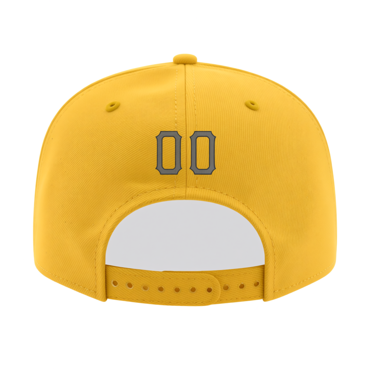 Custom Yellow & Grey/Navy Stitched Adjustable Snapback Hat