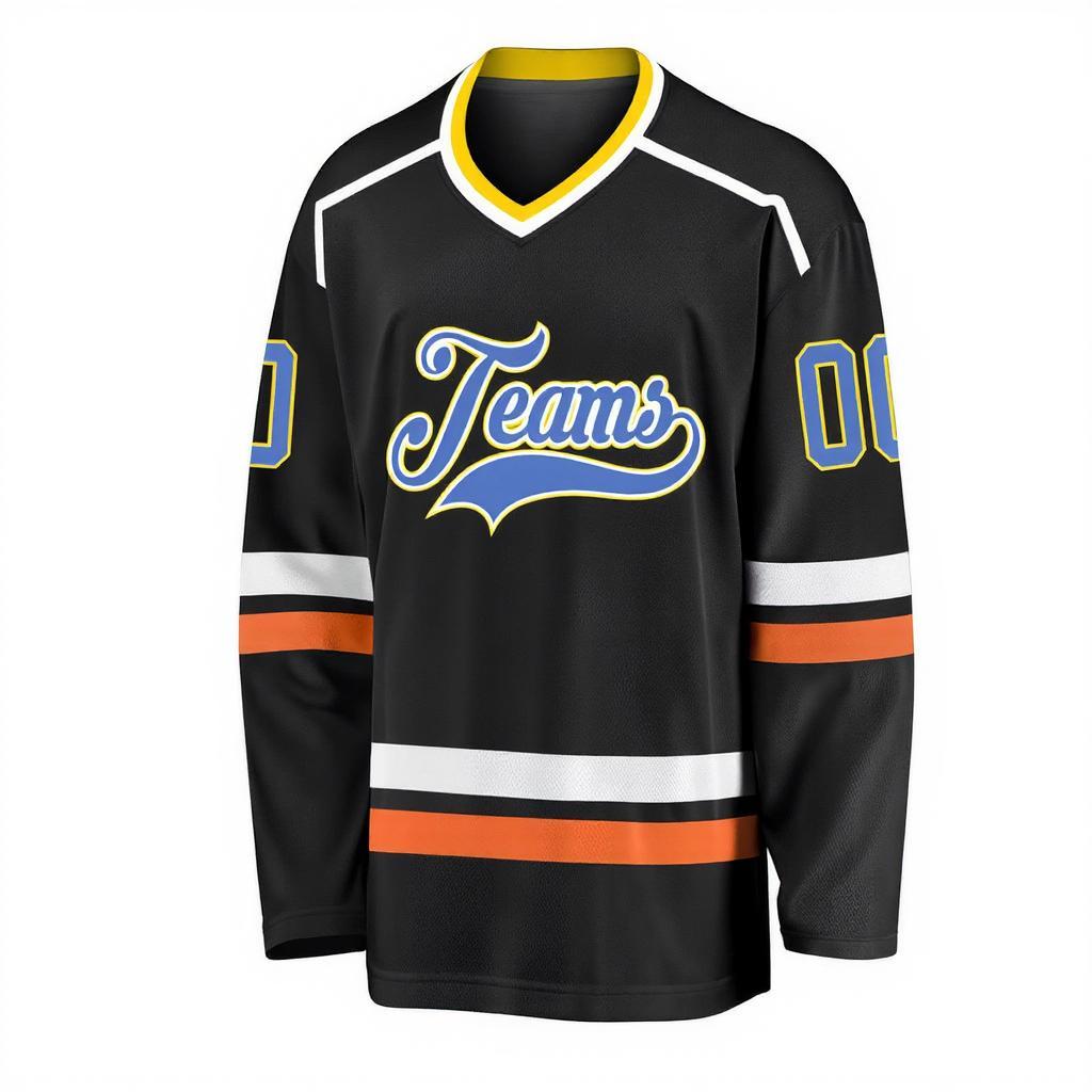 Custom Black & Blue/White Hockey Jersey