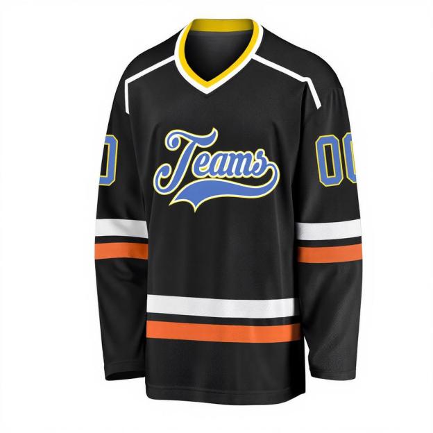 Custom Black & Blue/White Hockey Jersey