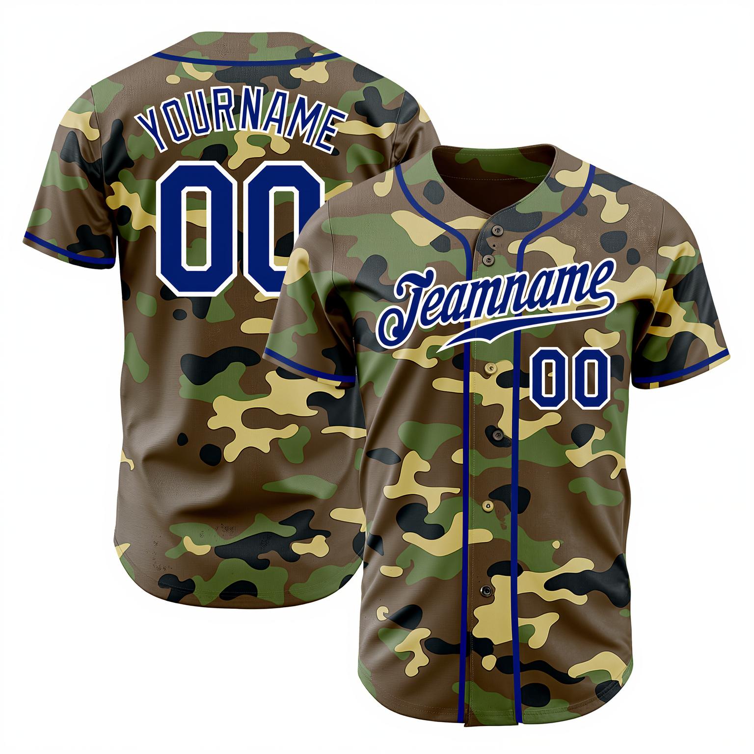 Custom Camo White & Black Salute To Service Baseball Jersey