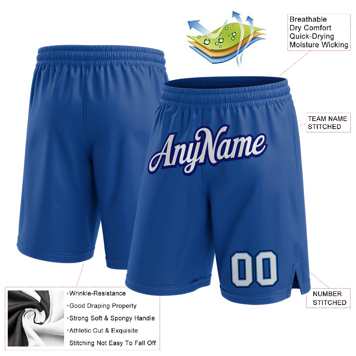 Custom Blue & White/Royal Shorts