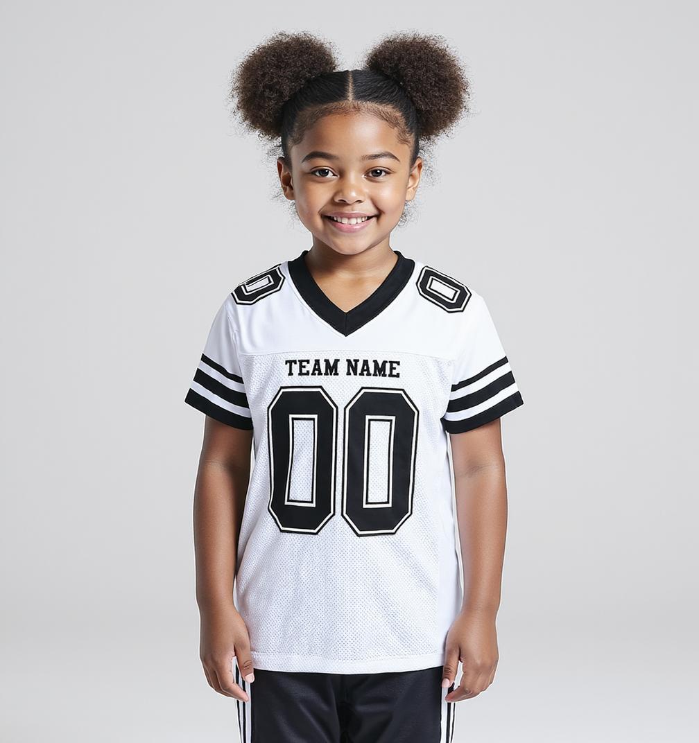 Custom White & Black Football Jersey