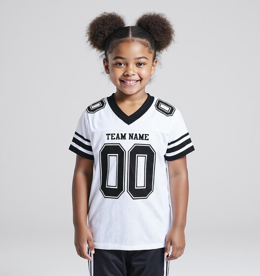 Custom White & Black Football Jersey