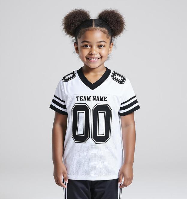 Custom White & Black Football Jersey