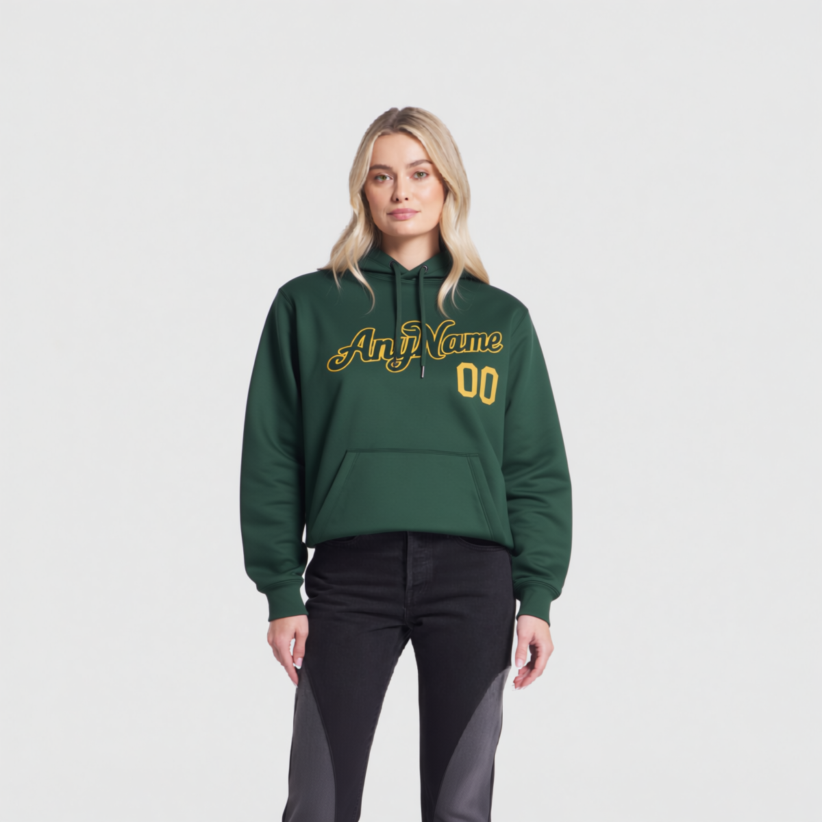 Custom Midnight Green & Yellow/Black Pullover Sports Sweatshirt Hoodie