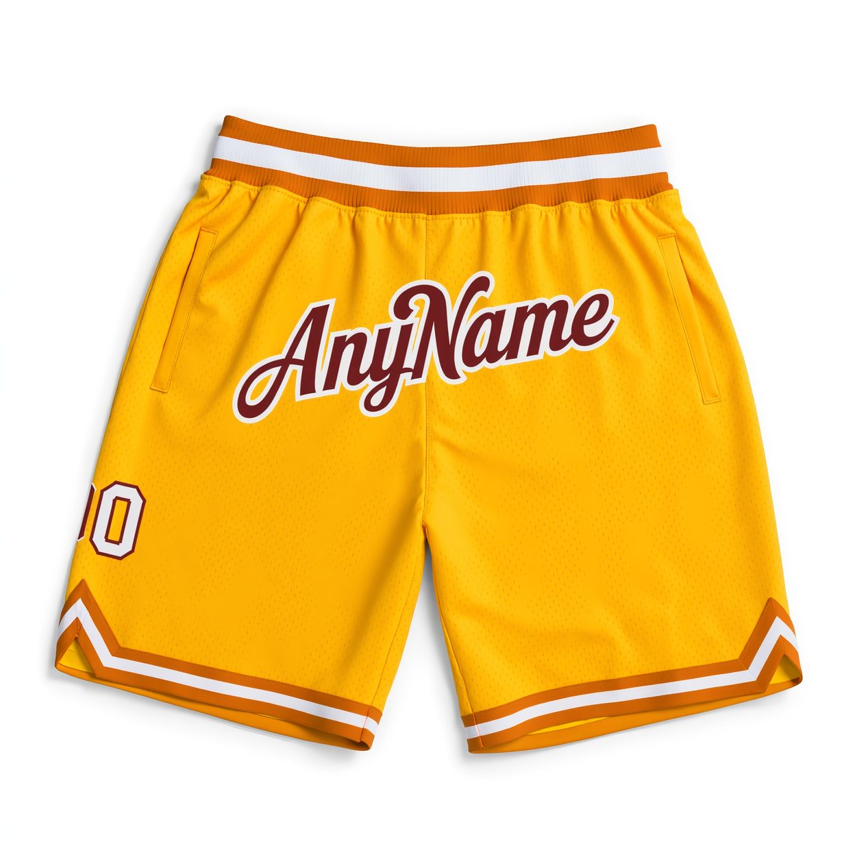 Custom Yellow & Brown/White Throwback Shorts
