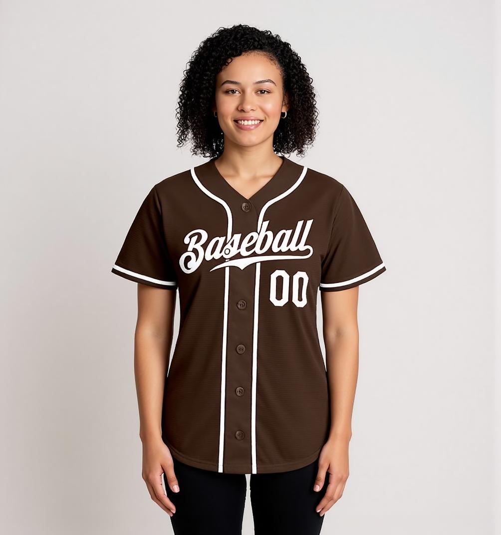 Custom Brown & White Baseball Jersey