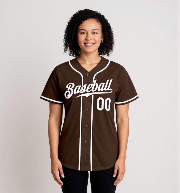 Custom Brown & White Baseball Jersey