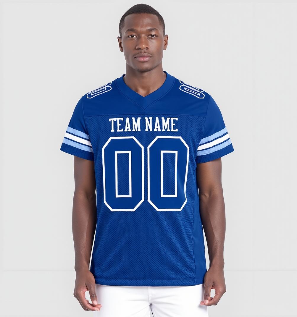 Custom Royal & White Football Jersey