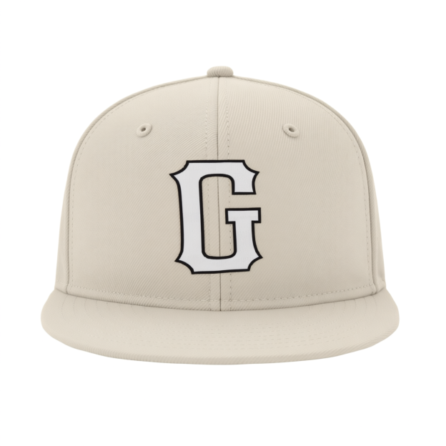 Custom Cream & White/Black Stitched Adjustable Snapback Hat
