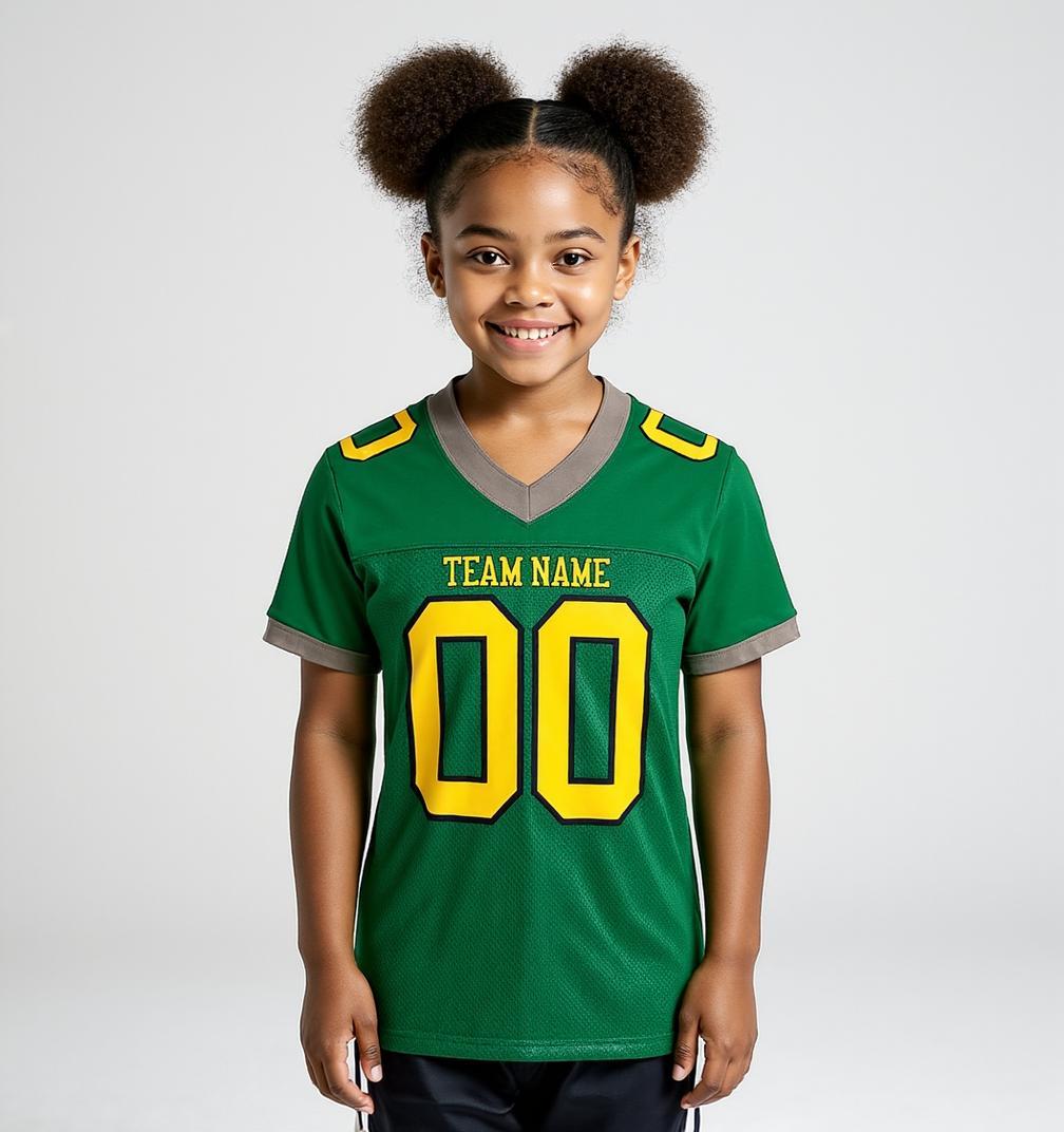 Custom Kelly Green & Yellow/Black Football Jersey