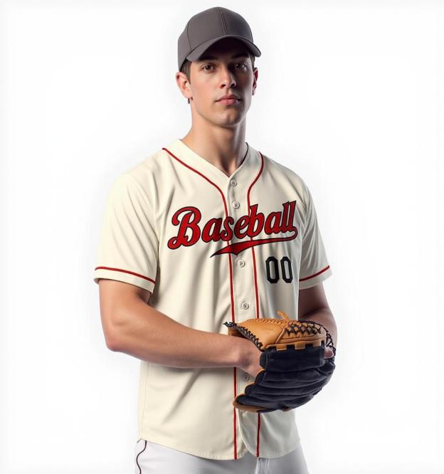 Custom Cream & Red/Black Baseball Jersey