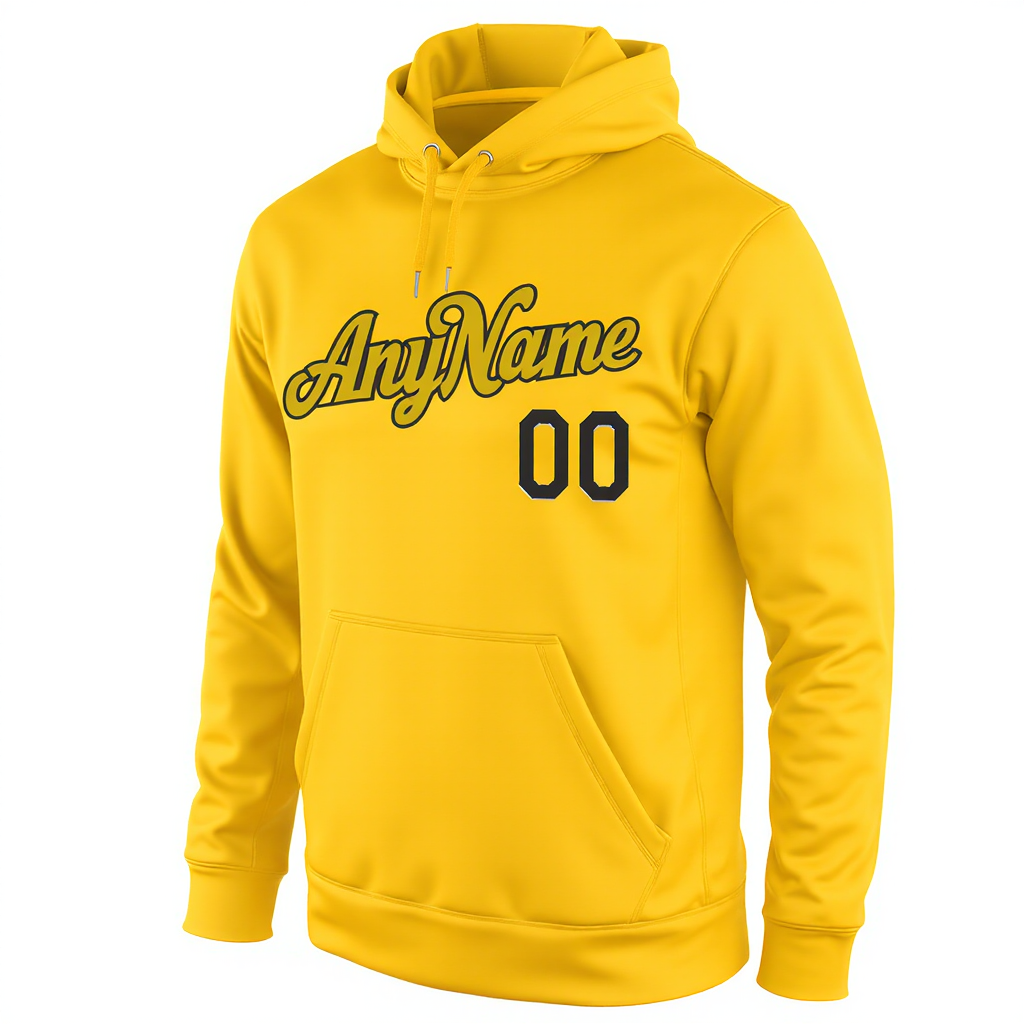 Custom Red & Black Pullover Sports Sweatshirt Hoodie