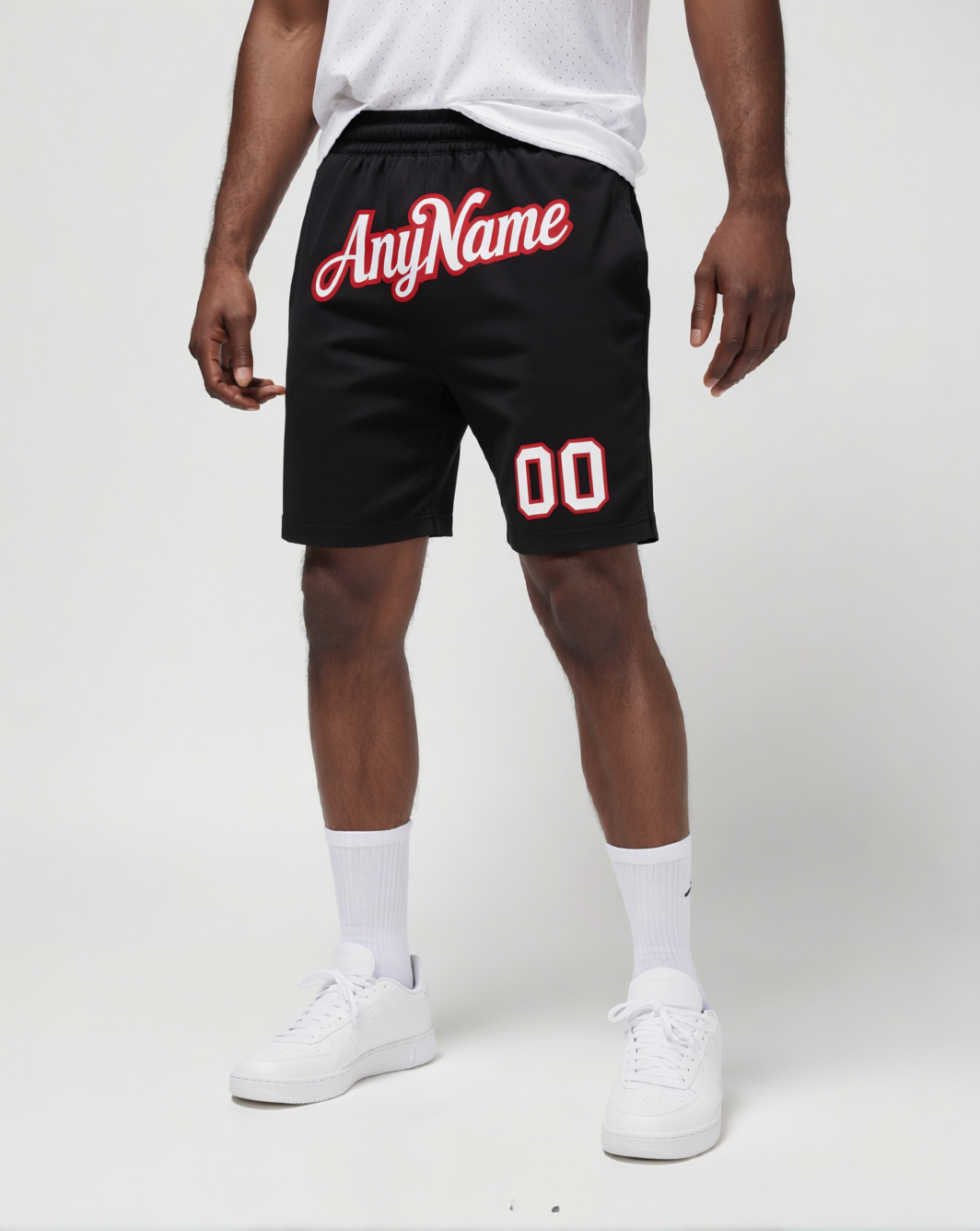 Custom Black & White/Red Shorts