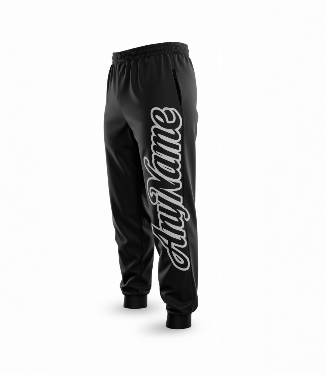Custom Black & Grey Fleece Jogger Sweatpants