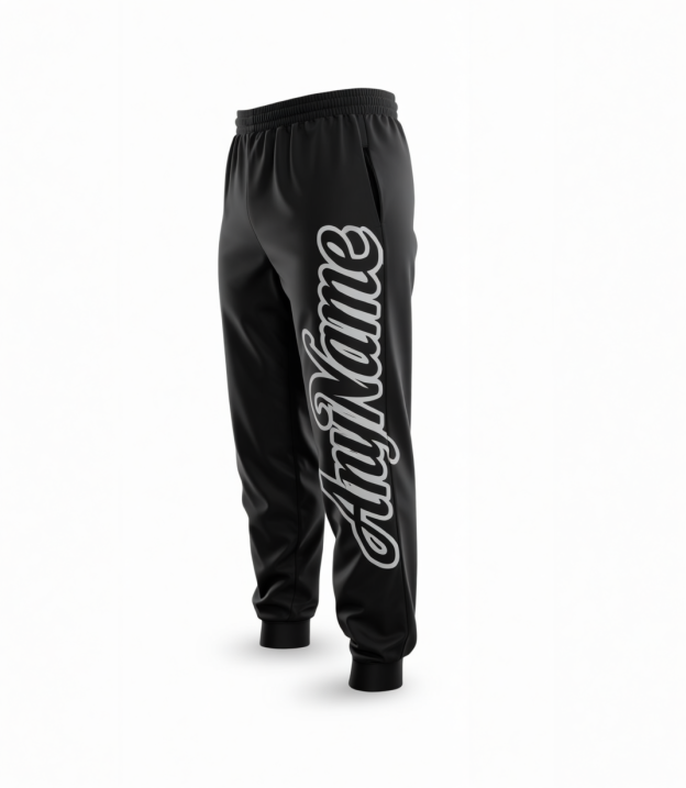 Custom Black & Grey Fleece Jogger Sweatpants