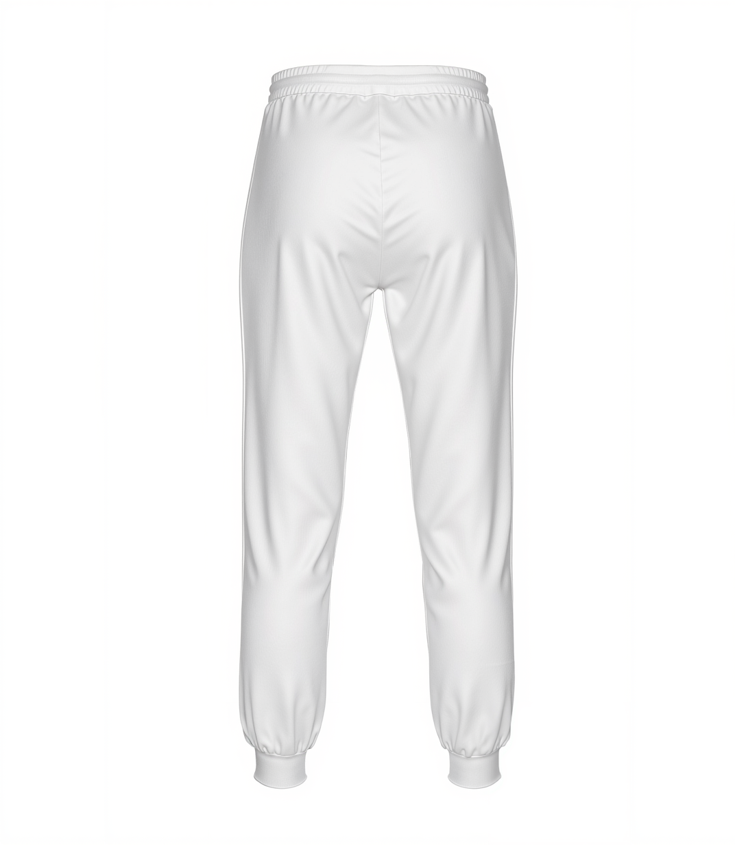 Custom White & Beige/Burgundy Fleece Jogger Sweatpants