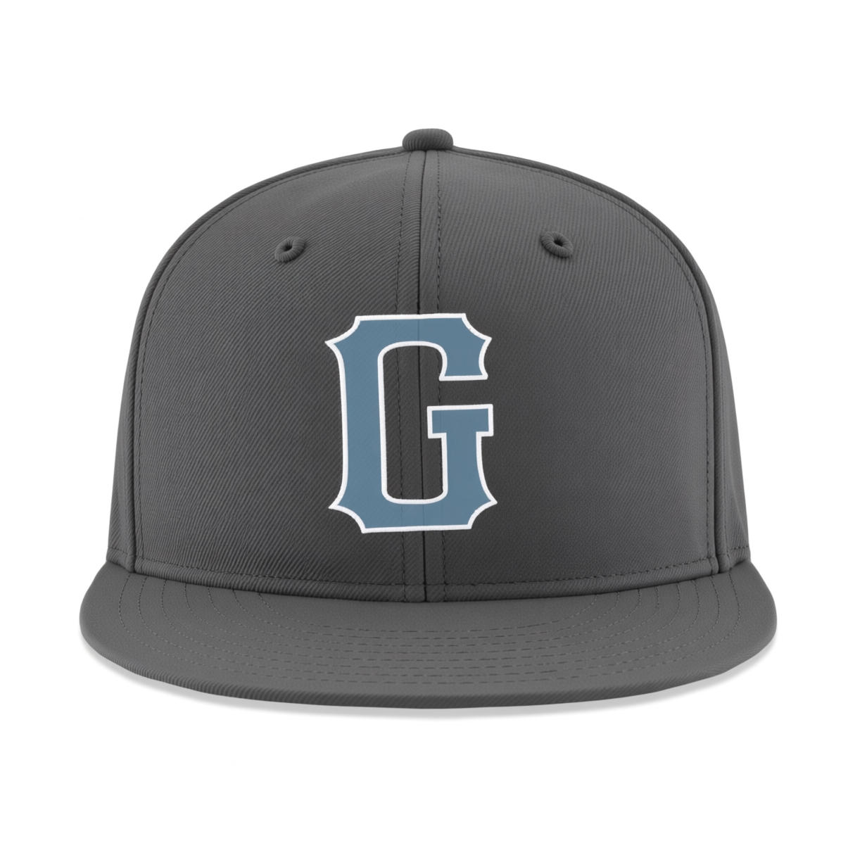 Custom Dark Grey & Blue/White Stitched Adjustable Snapback Hat